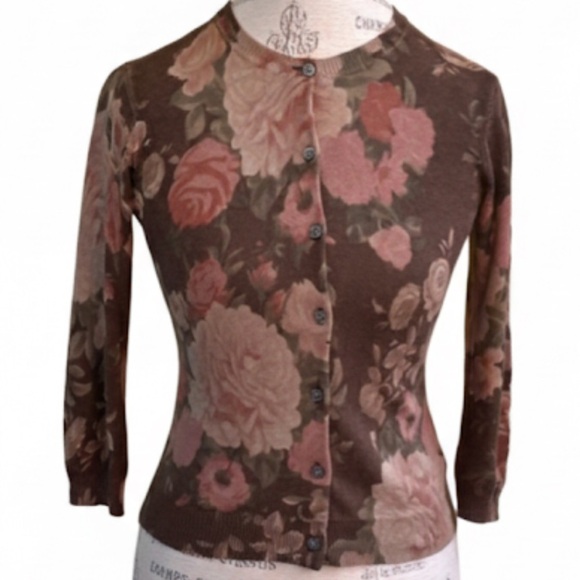 Lauren Ralph Lauren Sweaters - Lauren Ralph Lauren Floral Silk And Cotton Cardigan Petite Small Like New!